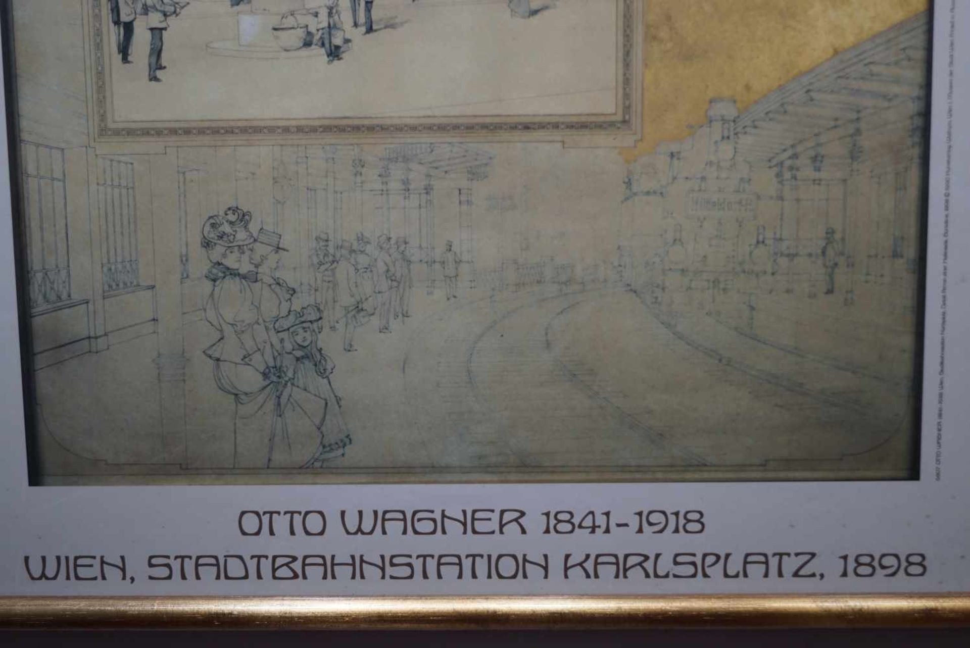 Plakat der Wiener StadtbahnZum Bau der Wiener Stadtbahn durch Otto Wagner, Farbdruck von 1990, unter - Bild 4 aus 5