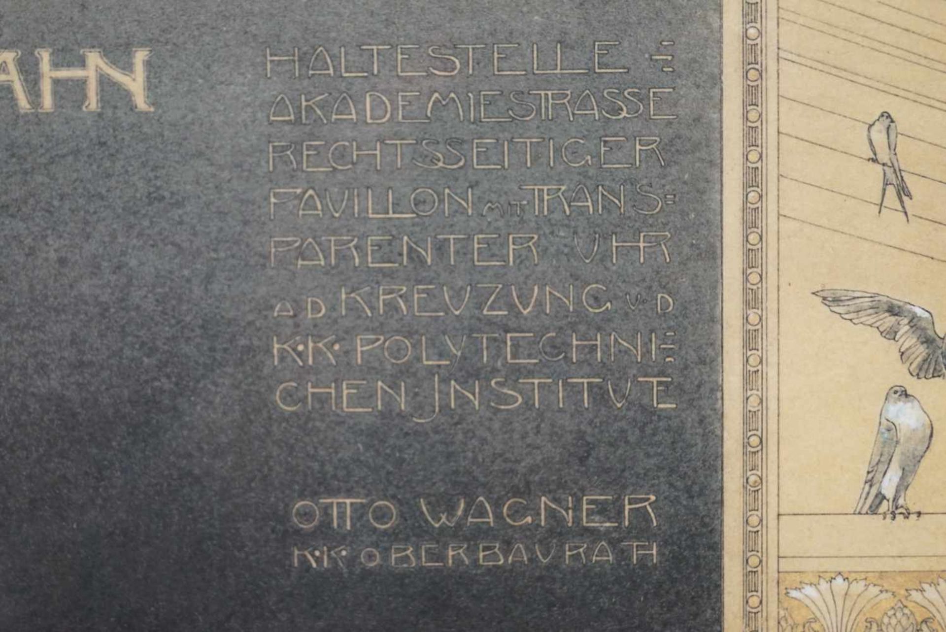 Plakat der Wiener StadtbahnZum Bau der Wiener Stadtbahn durch Otto Wagner, Farbdruck von 1990, unter - Bild 3 aus 5