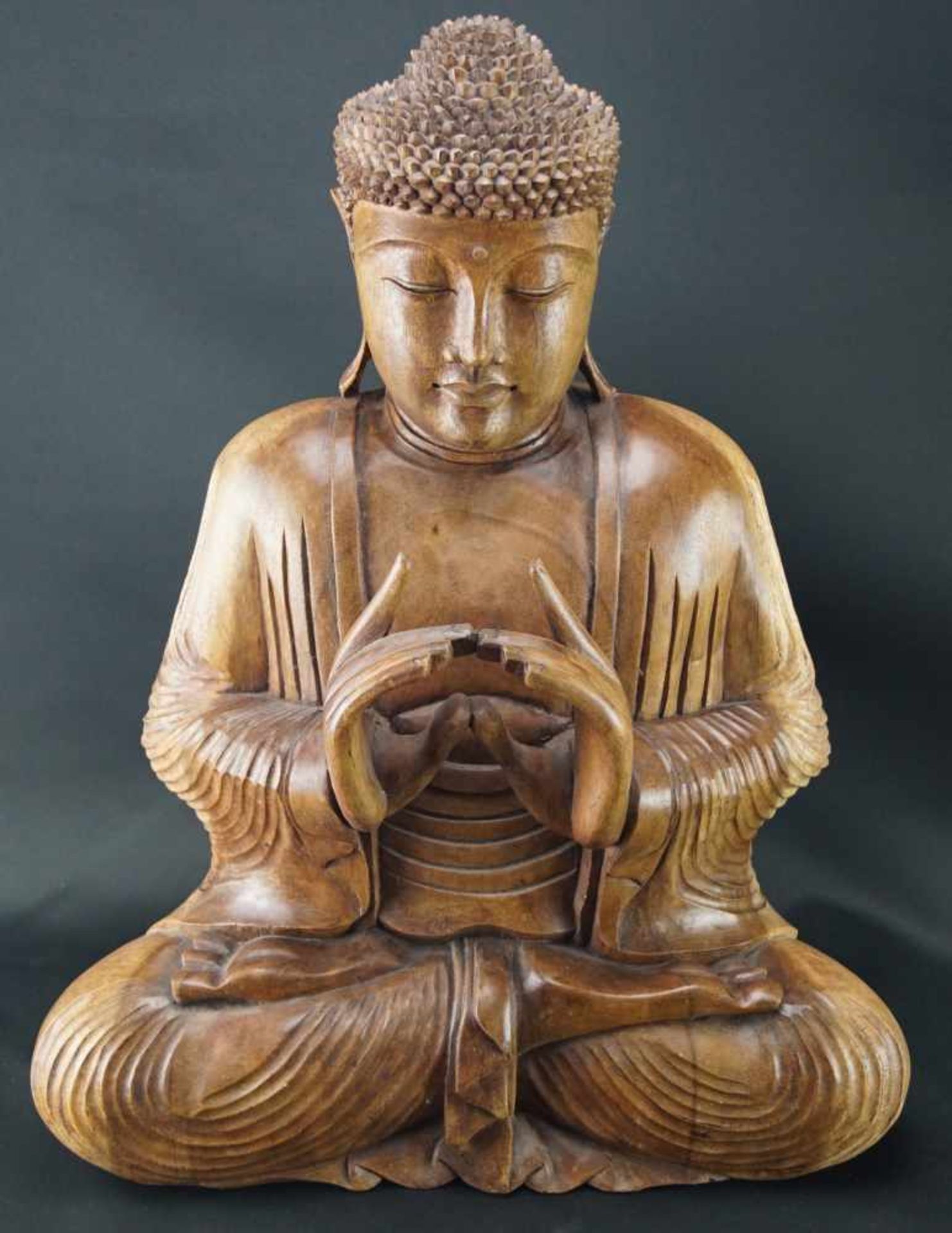 Bhudda, ThailandTropisches Holz, in den 60ern von dem Vorbesitzer erworben, Höhe 52 cm, in einem