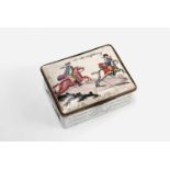 An enamel snuff box commemorating the victory of Borna / Leuthen in Silesia Enamelled copper with