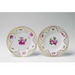 Two plates from a dessert service gifted to the Princess of Orange by Frederick II Model no. 216,