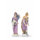 Berlin KPM porcelain figures of Ariadne and Bellona Model nos. 935 and 957. Two female figures
