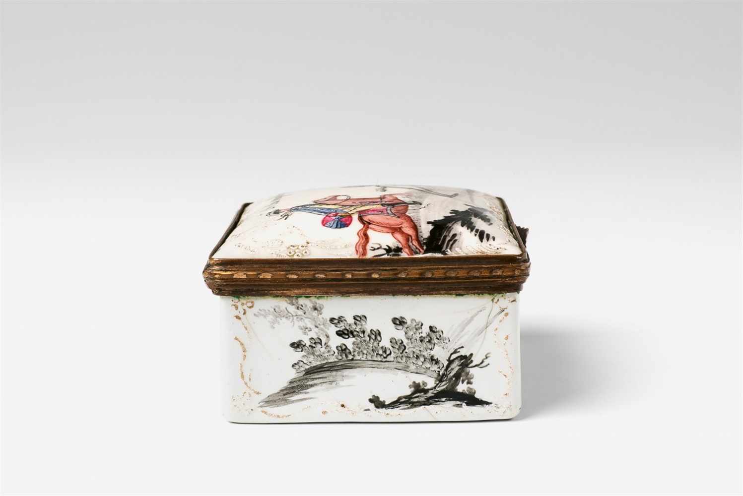 An enamel snuff box commemorating the victory of Borna / Leuthen in Silesia Enamelled copper with - Image 6 of 7