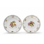 A pair of Berlin KPM porcelain dessert plates with quinces Model no. 674, decorated to the centre