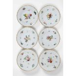 Six Meissen porcelain dinner plates from a dinner service made for Frederick II With Dulong