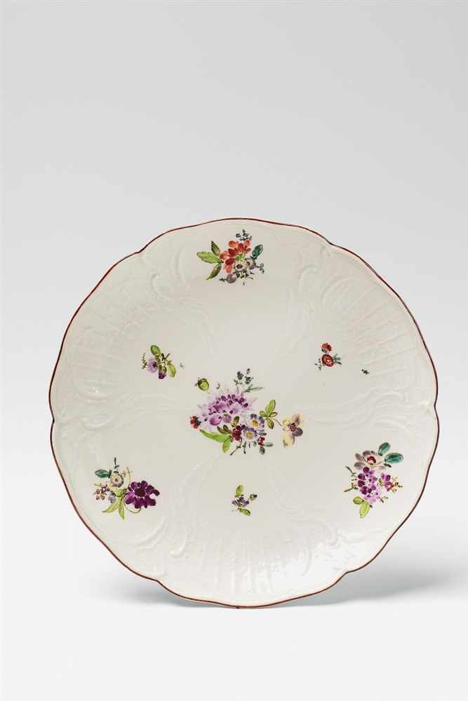 A Berlin KPM porcelain dish from the service for Prince Henry Model no. 189, with finely painted
