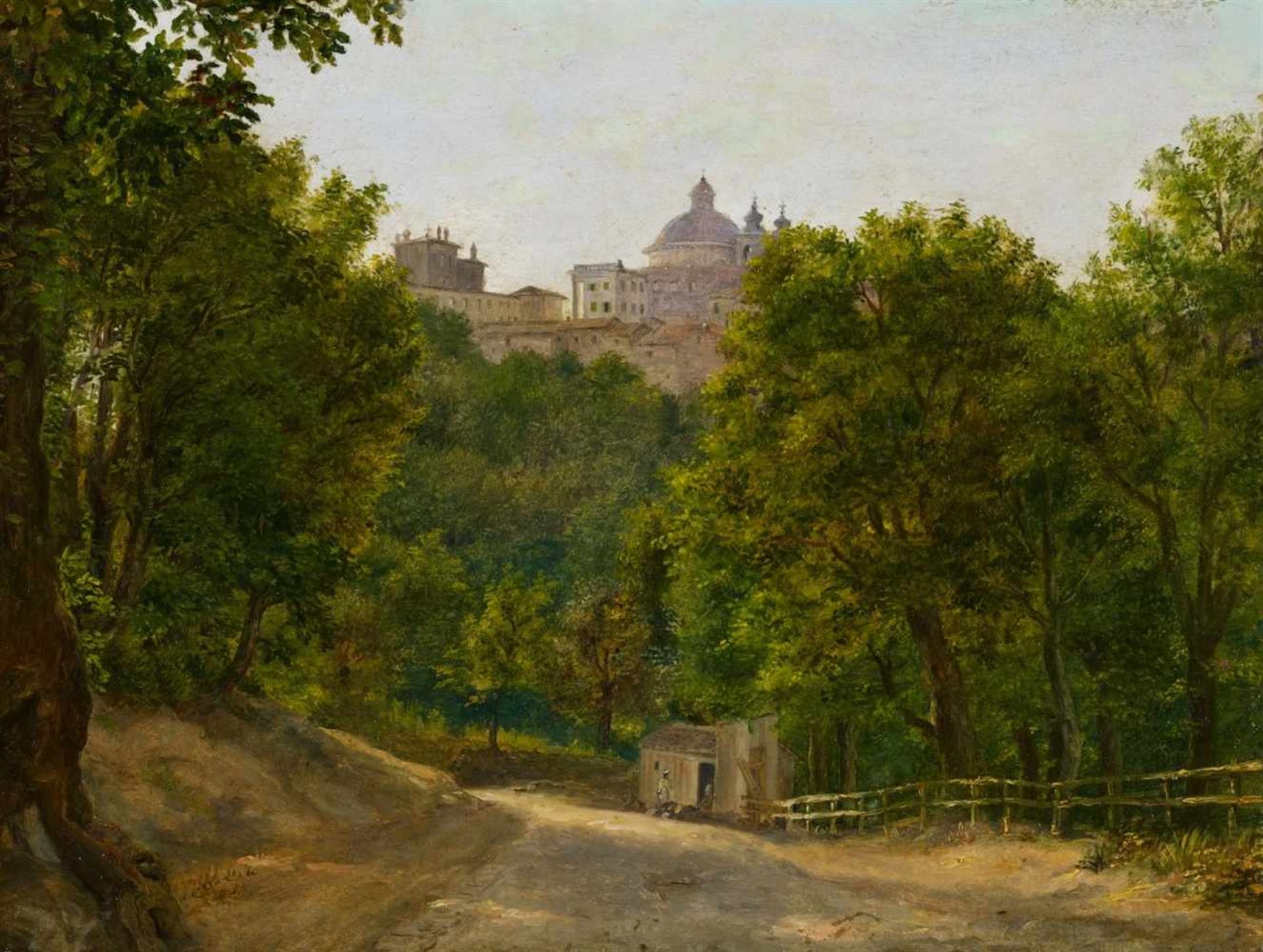 Christian Frederik Ferdinand Thoming (Thöming)Landschaft mit Blick auf S. Maria Assunta in Ariccia