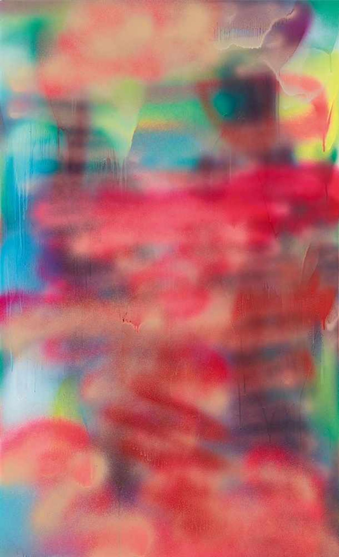 Katharina GrosseOhne Titel Acryl auf Leinwand. 180 x 110 cm. Rückseitig auf der Leinwand signiert