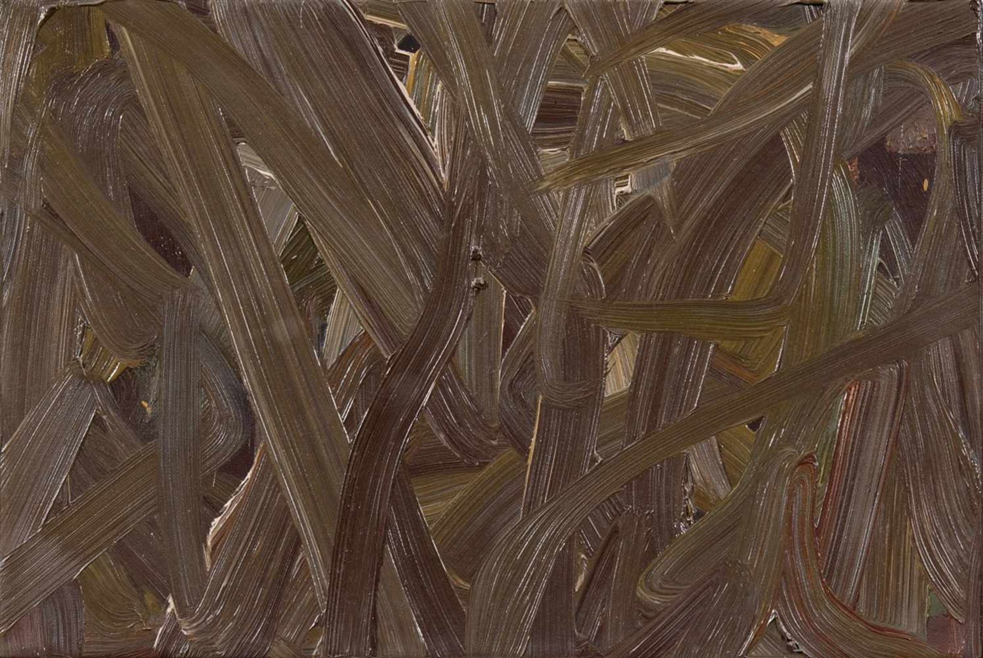 Gerhard RichterVermalung (Braun) Öl auf Leinwand. 27 x 40 cm. Gerahmt. Rückseitig auf der Leinwand