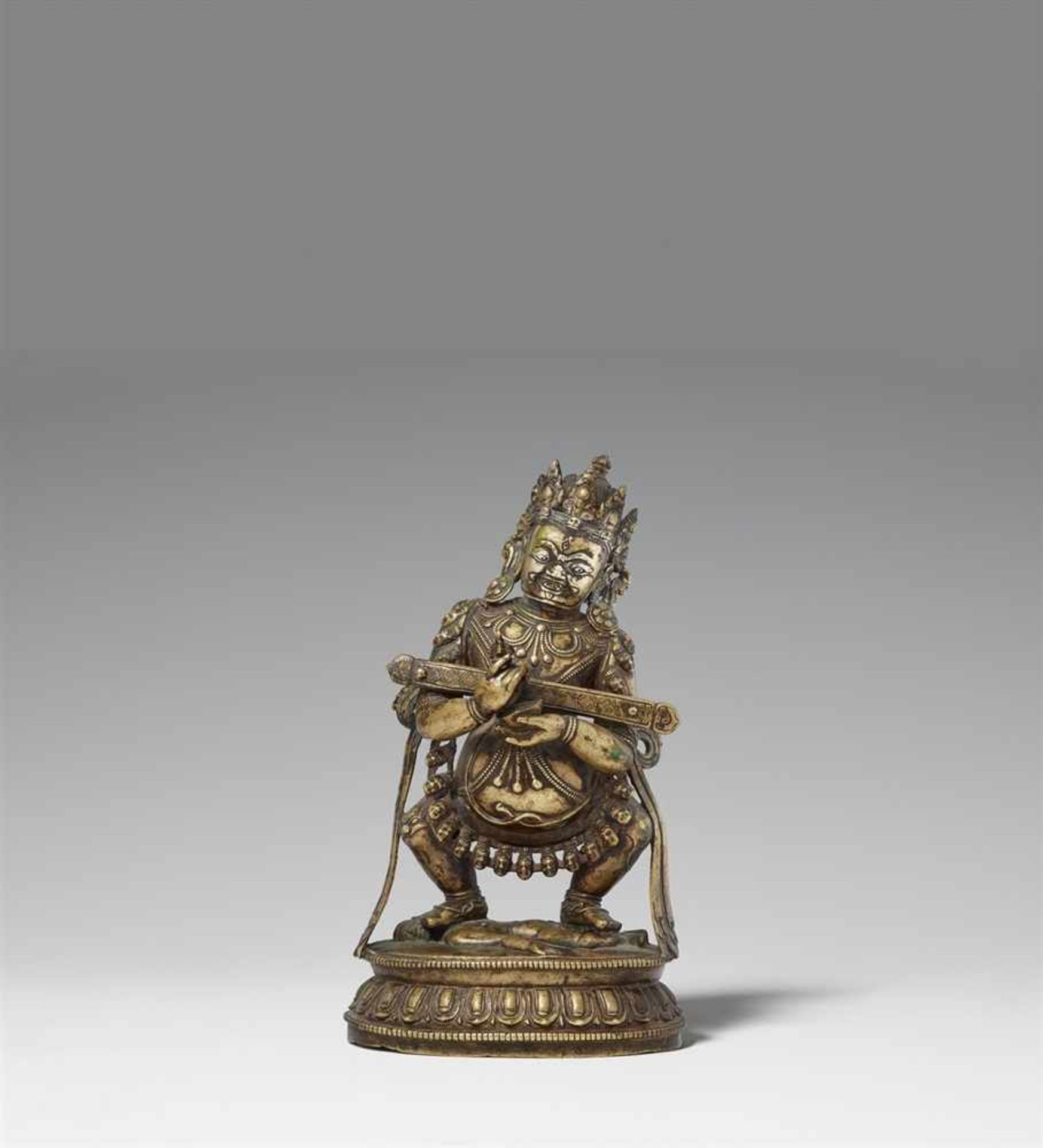 Mahakala Panjara. Bronze, mit silbereingelegten Augen. Tibet. 15./16. Jh. Der zwergenhafte