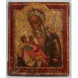 Russland 19. JahrhundertIkone des hl. Simeon mit dem Jesuskind Tempera auf Holz. 31,5 x 26,4 cm.