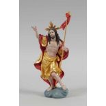 Stehender Christus Holz, polychrom gefasst.H 25 cm.. Stehender Christus Holz, polychrom gefasst.H 25