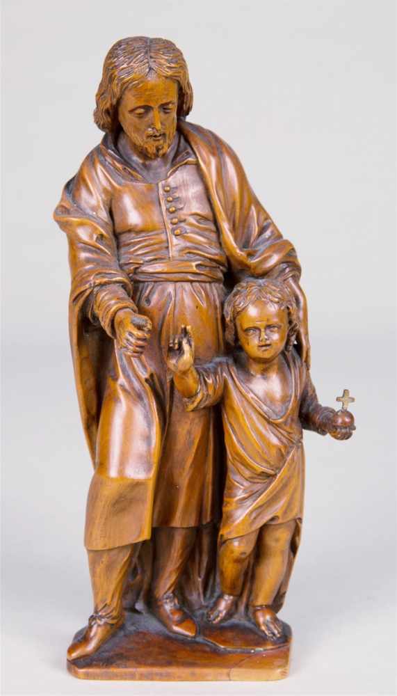 Hl. Joseph mit dem Jesuskind Holz, Höhe 19,5 cm Hl. Joseph mit dem Jesuskind Holz, Höhe 19,5 cm