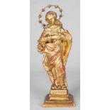 Maria Immaculata Holz, Rückseite abgeflacht, goldfarben gefasst, Höhe 31 cm Maria Immaculata Holz,