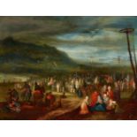 Jan Brueghel d. J.Auf dem KalvarienbergÖl auf Kupfer. 13 x 18 cm.Unten links Spuren einer