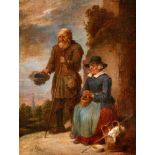 David Teniers d. J.BettlerpaarÖl auf Holz. 25,4 x 19,5 cm.Signiert unten links: D. Teniers Fec..