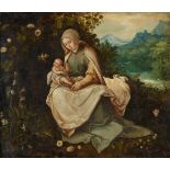 Jan Brueghel d. J.Unbekannter Künstler des 17. JahrhundertsMadonna mit Kind in einer LandschÖl auf