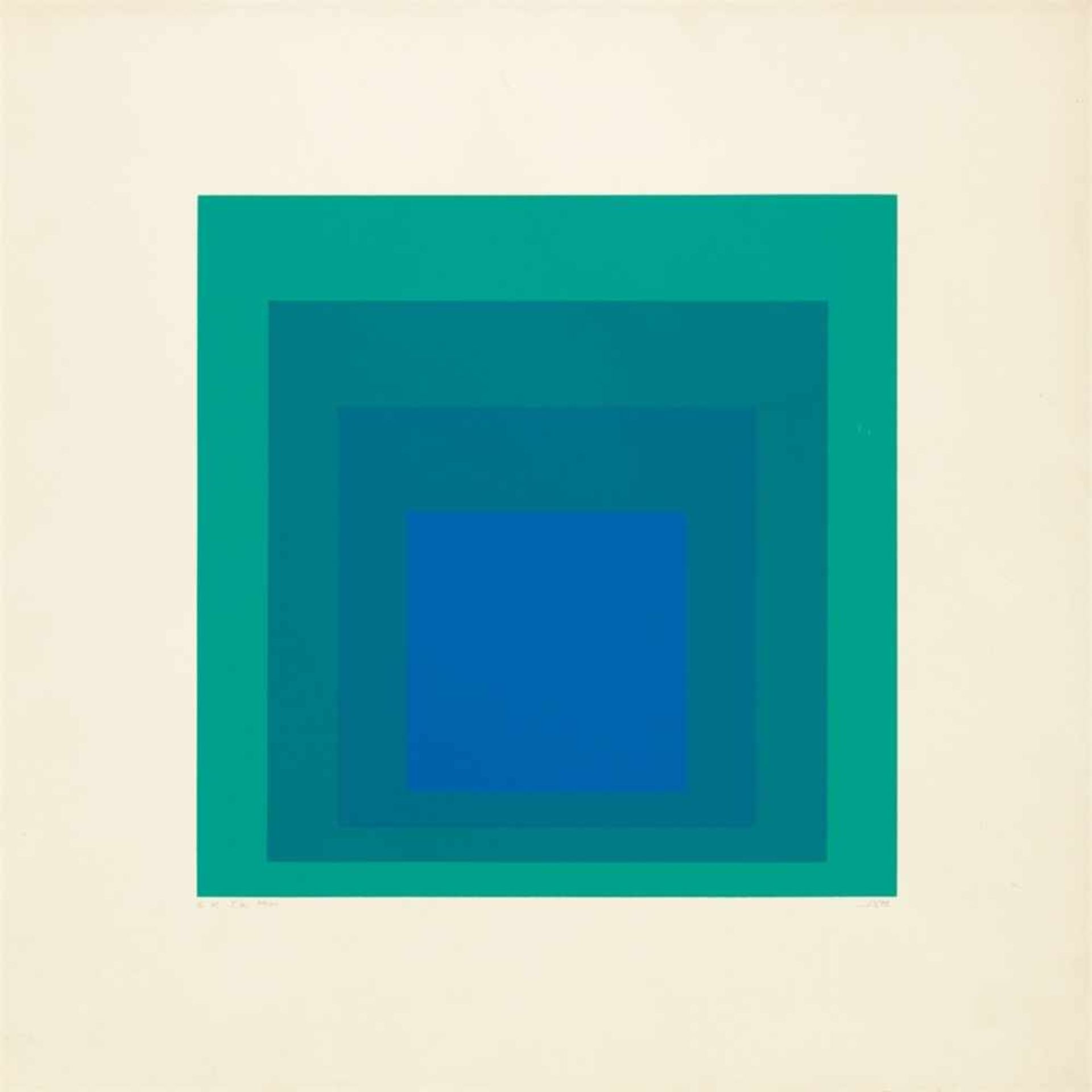 Josef AlbersEK IA (Aus: Homage to the Square)Farbserigraphie auf Karton. 55 x 55 cm.