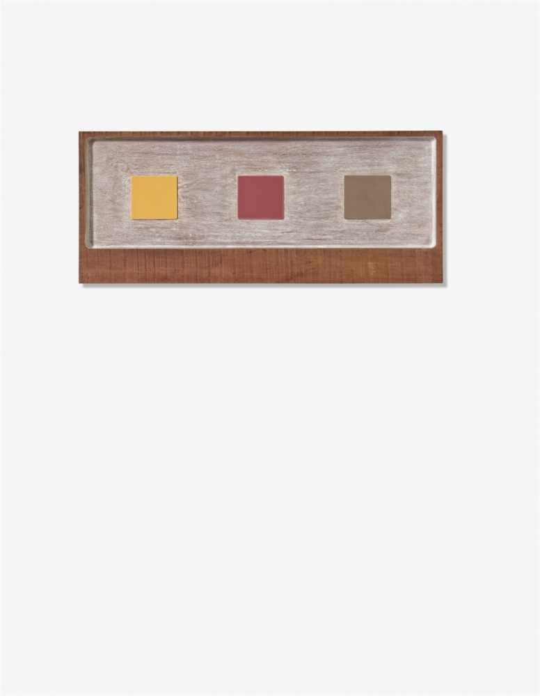 Dan WalshOxide Colors (aus: Mahogany Tableau)Schellack und Pigment auf Mahagoniholz. 43,5 x 104 x
