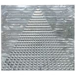 Heinz MackLichtpyramidePrägung auf Aluminium. 36,5 x 41 cm. Unter Glas gerahmt. Geritzt signiert,
