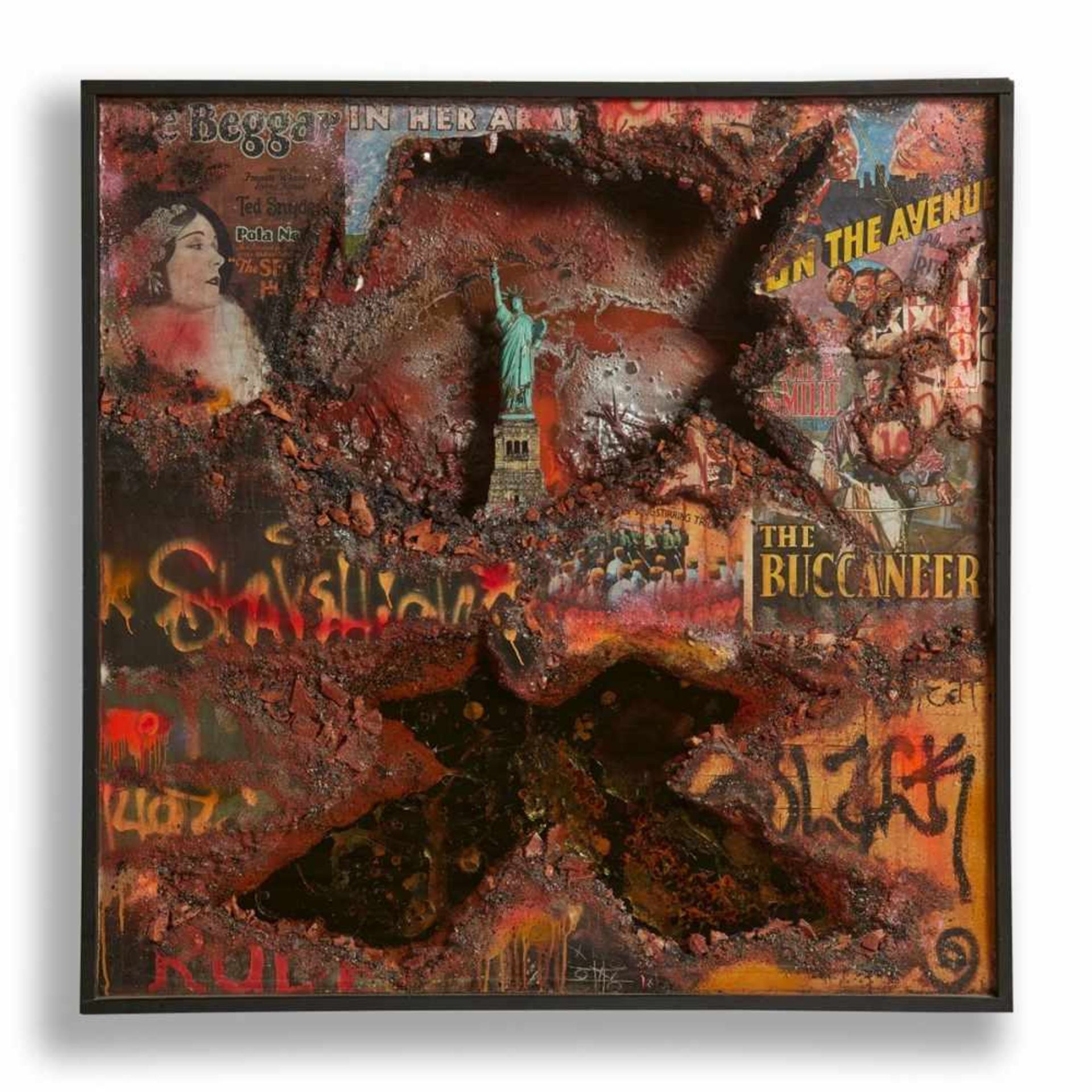 H.A. SchultOn the AvenueMixed media in wooden box. 100 x 100 x 19.5 cm. Signed, dated, titled and