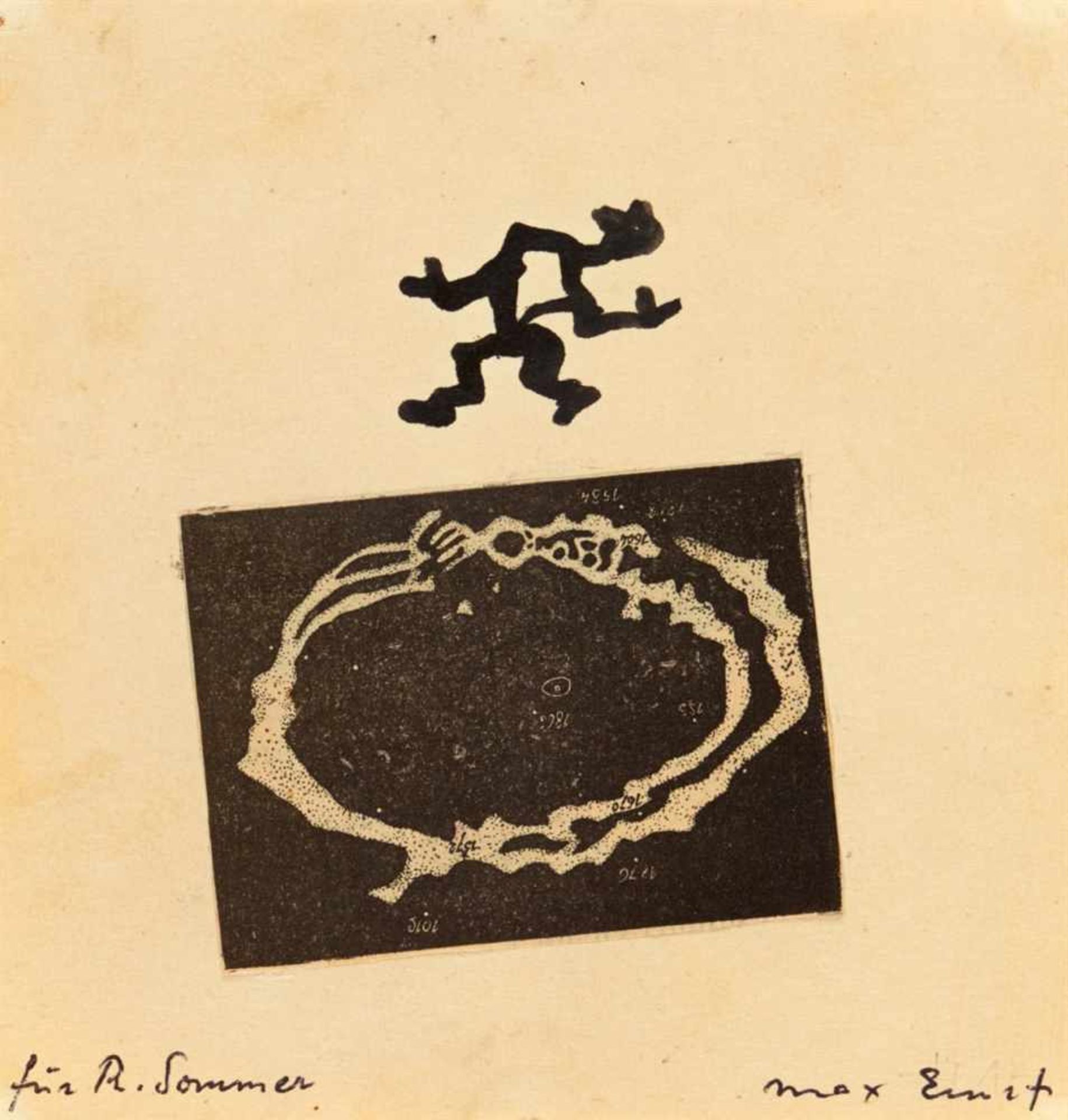 Max ErnstZu: John Russell, Max Ernst. Leben und Werk, Köln 1966Collage und Tusche auf Papier. 12,6 x