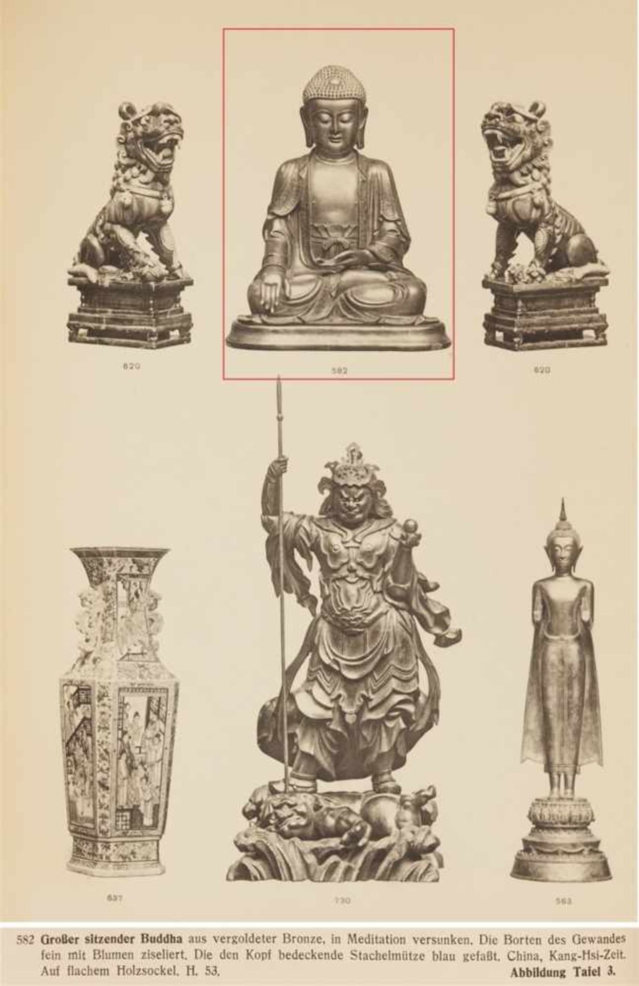 Großer Buddha Shakyamuni. Bronze, vergoldet. Ming-Zeit, 17. Jh.Im Meditationsitz, die rechte Hand in - Bild 3 aus 3