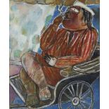 Paritosh Sen (1918-2008)"Leader on a Joy Ride". Gouache auf Papier. Sign.: Paritosh Sen und