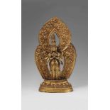 Avalokiteshvara. Feuervergoldete Bronze. Sinotibetisch. 18. Jh.Der bodhisattva des allumfassenden