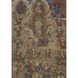 Zwei thangkas mit der Darstellung von zwei Schutzgottheiten. Mongolei. 19. Jh.Im Zentrum eine