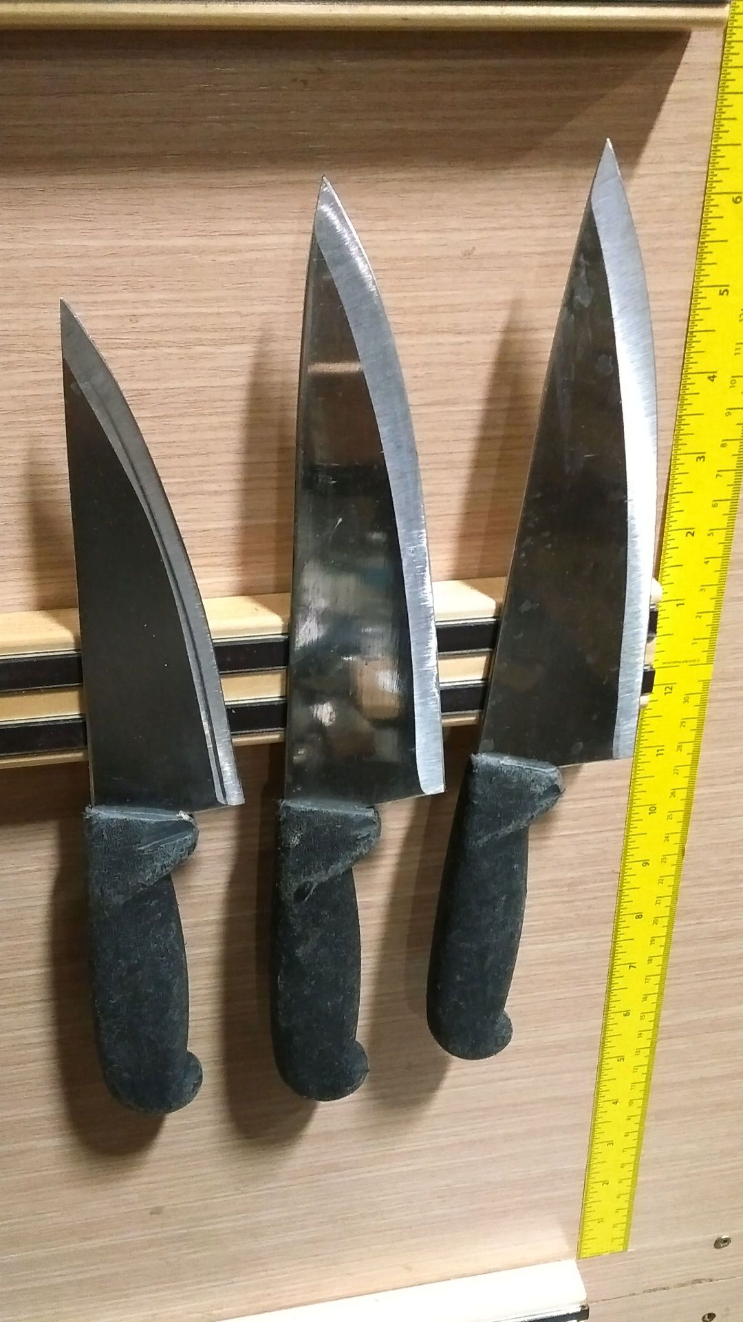 Black Used/Sharpened Knives - Lot of 3