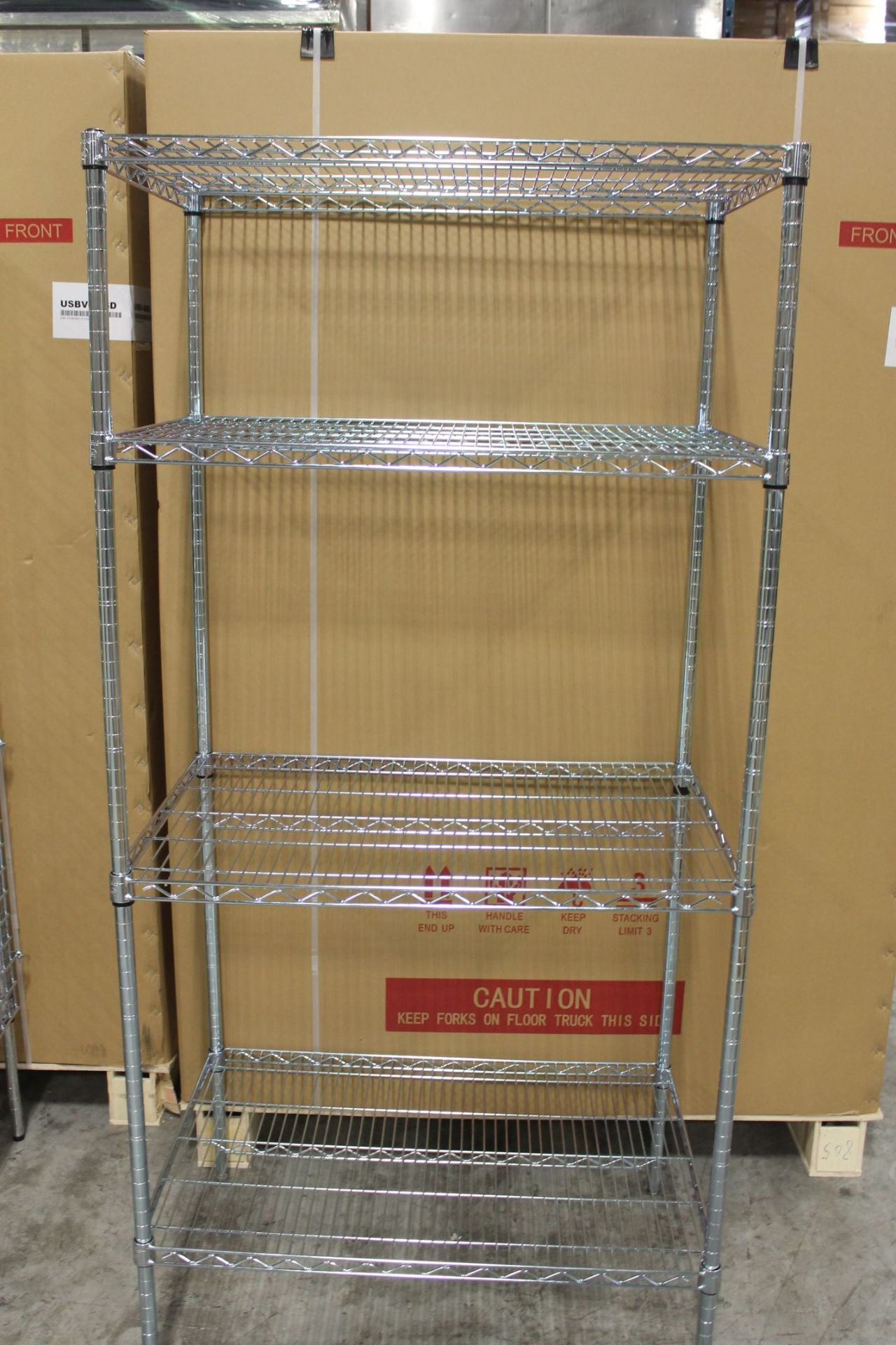 24" x 36" x 74" Four Tier Chrome Wire Shelving Unit, Focus FK243674CH