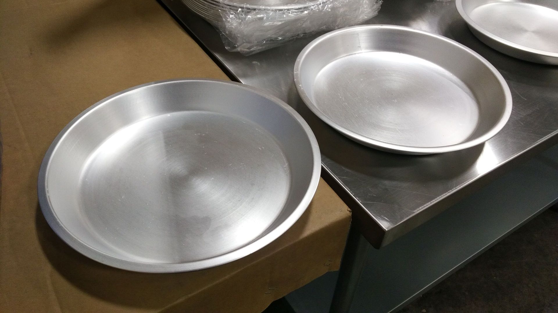 12" x 1.5" Heavy Aluminum Pie Plates - Lot of 2