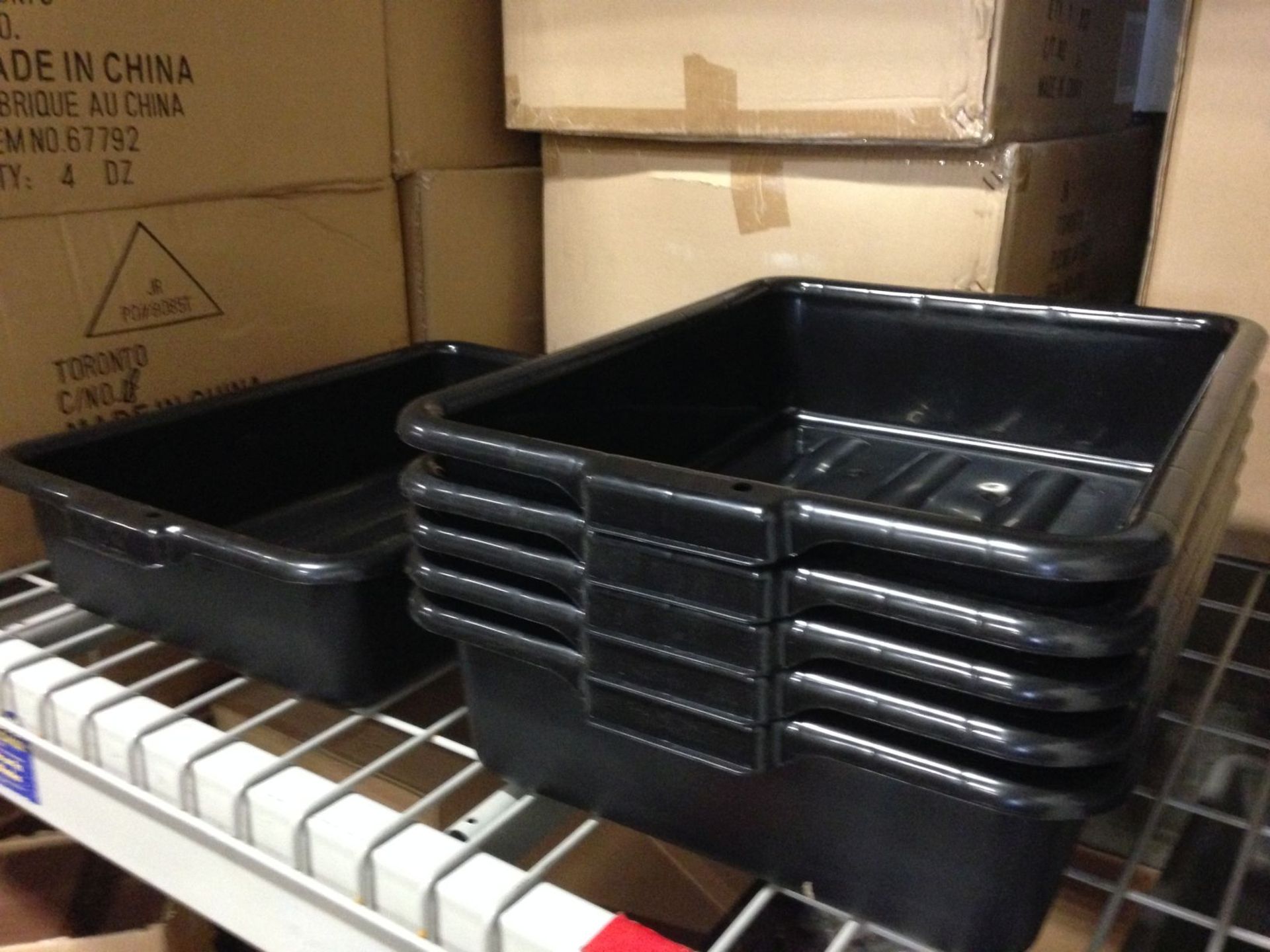 5" Deep Black Tote Boxes - Lot of 6