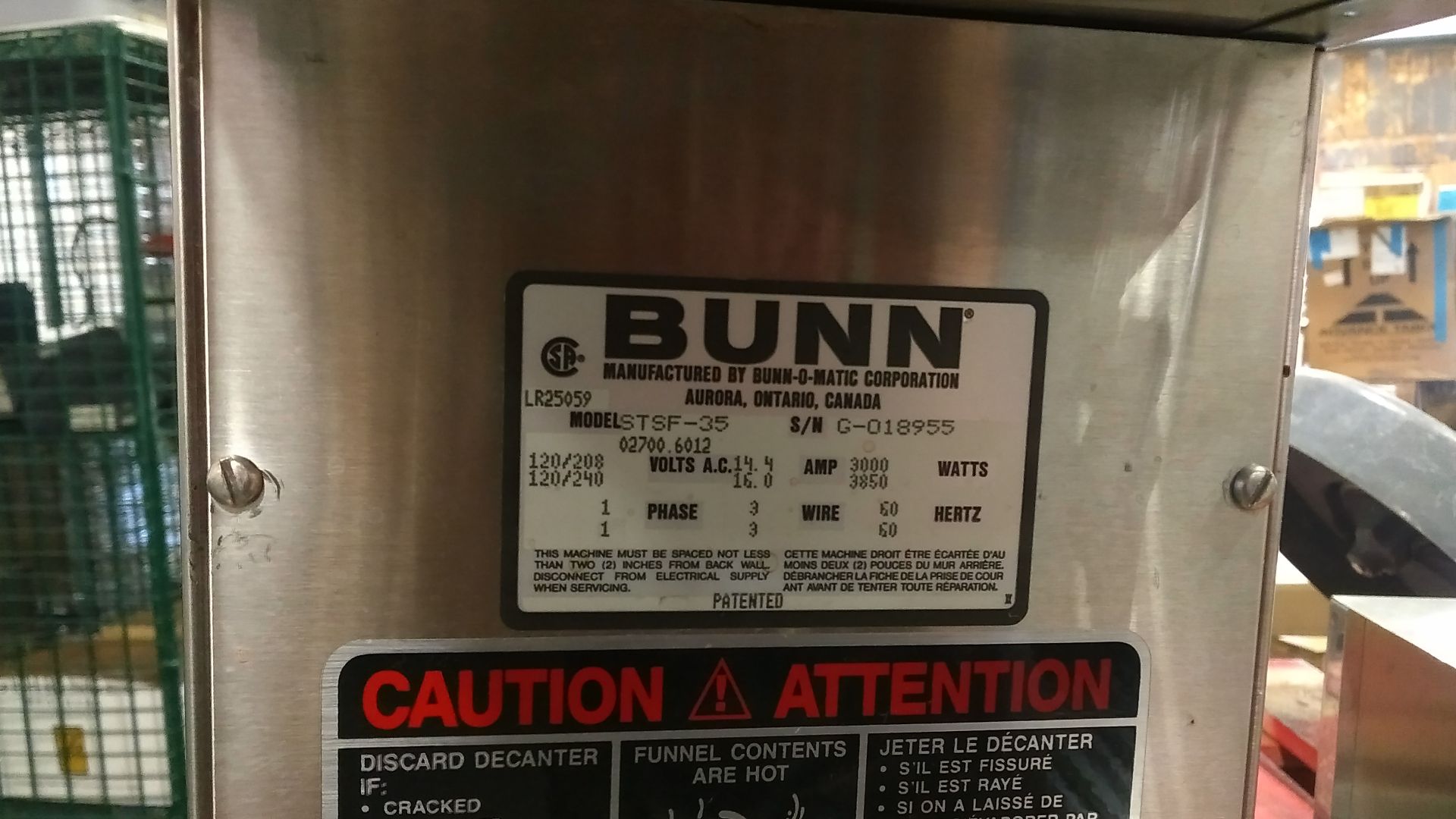 Bunn-O-Matic STSF-35 Coffee Maker - Image 2 of 3