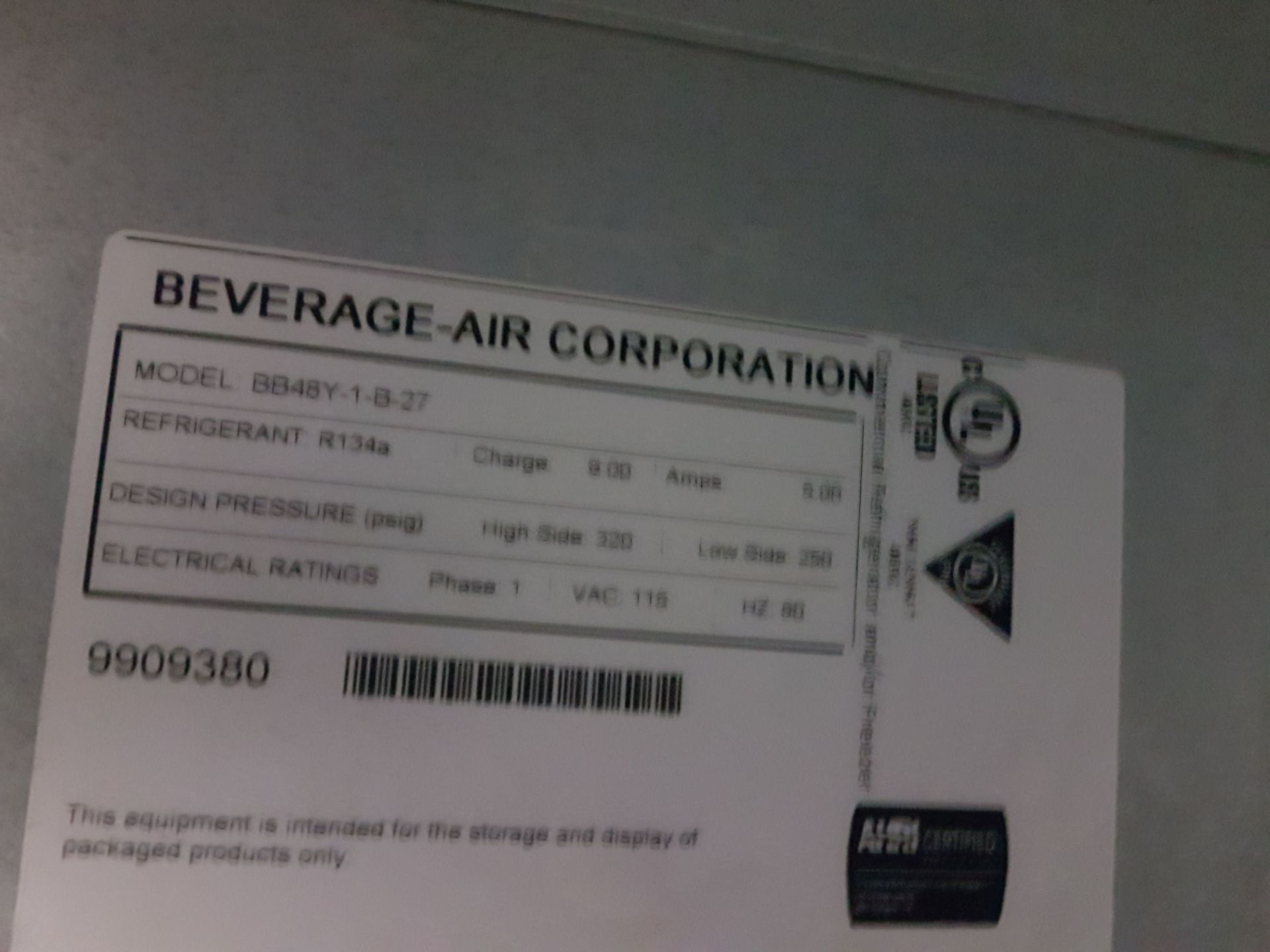 Beverage Air 48" Back Bar - Model BB48Y - Image 3 of 3