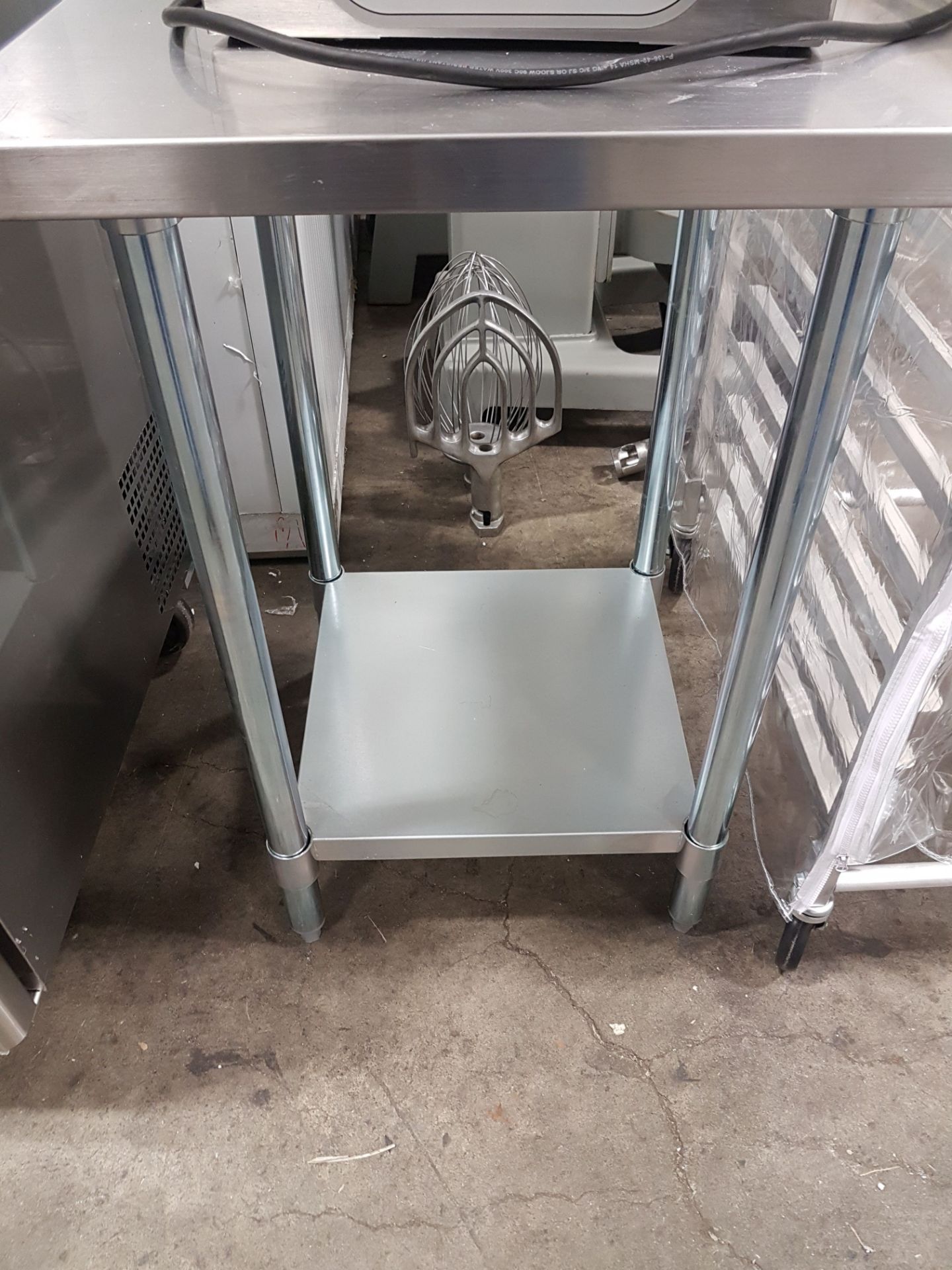 24" x 24" Stainless Work Table with Galvanized Under Shelf