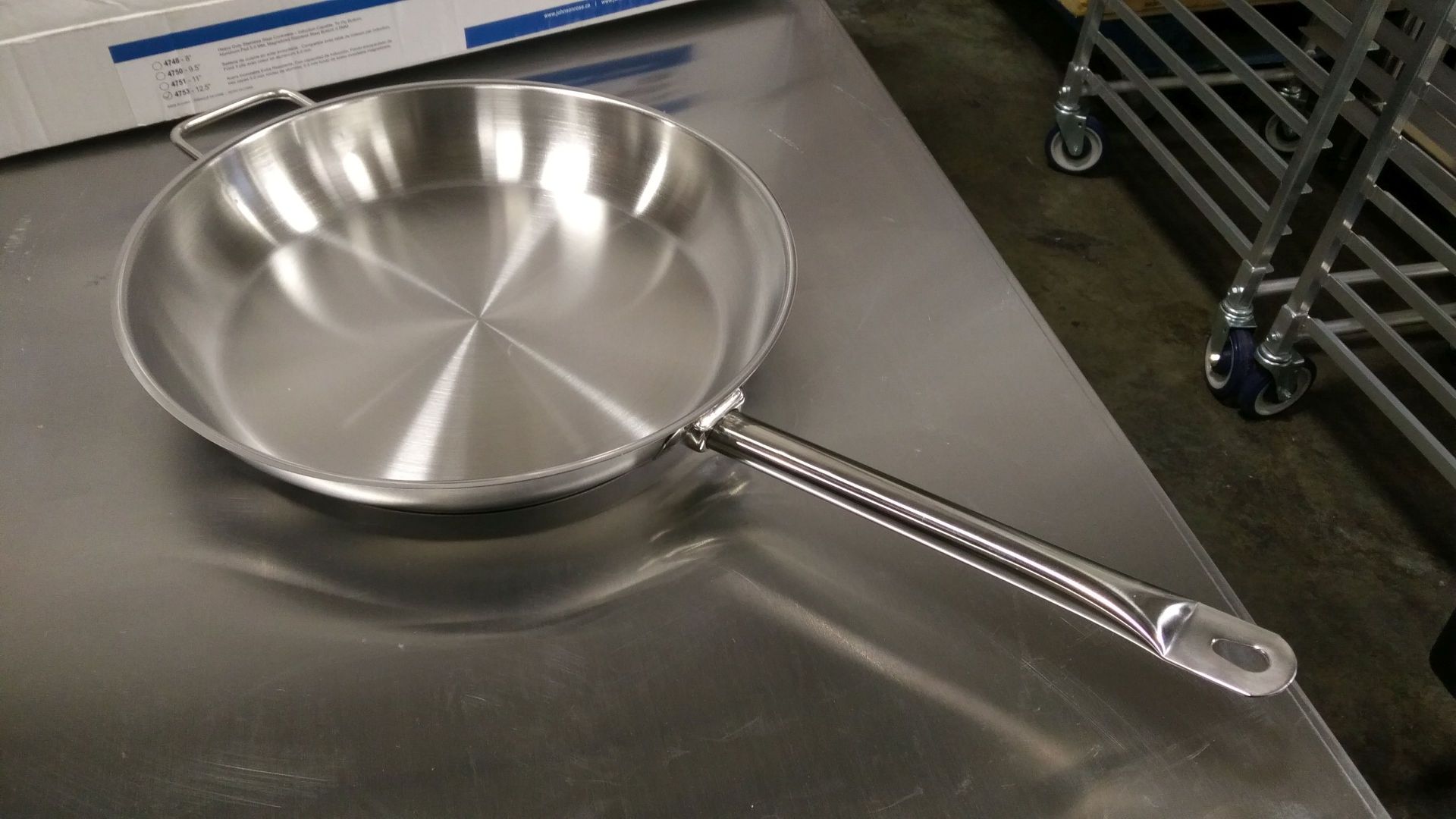 12.5" Heavy Duty Stainless Steel Fry Pan