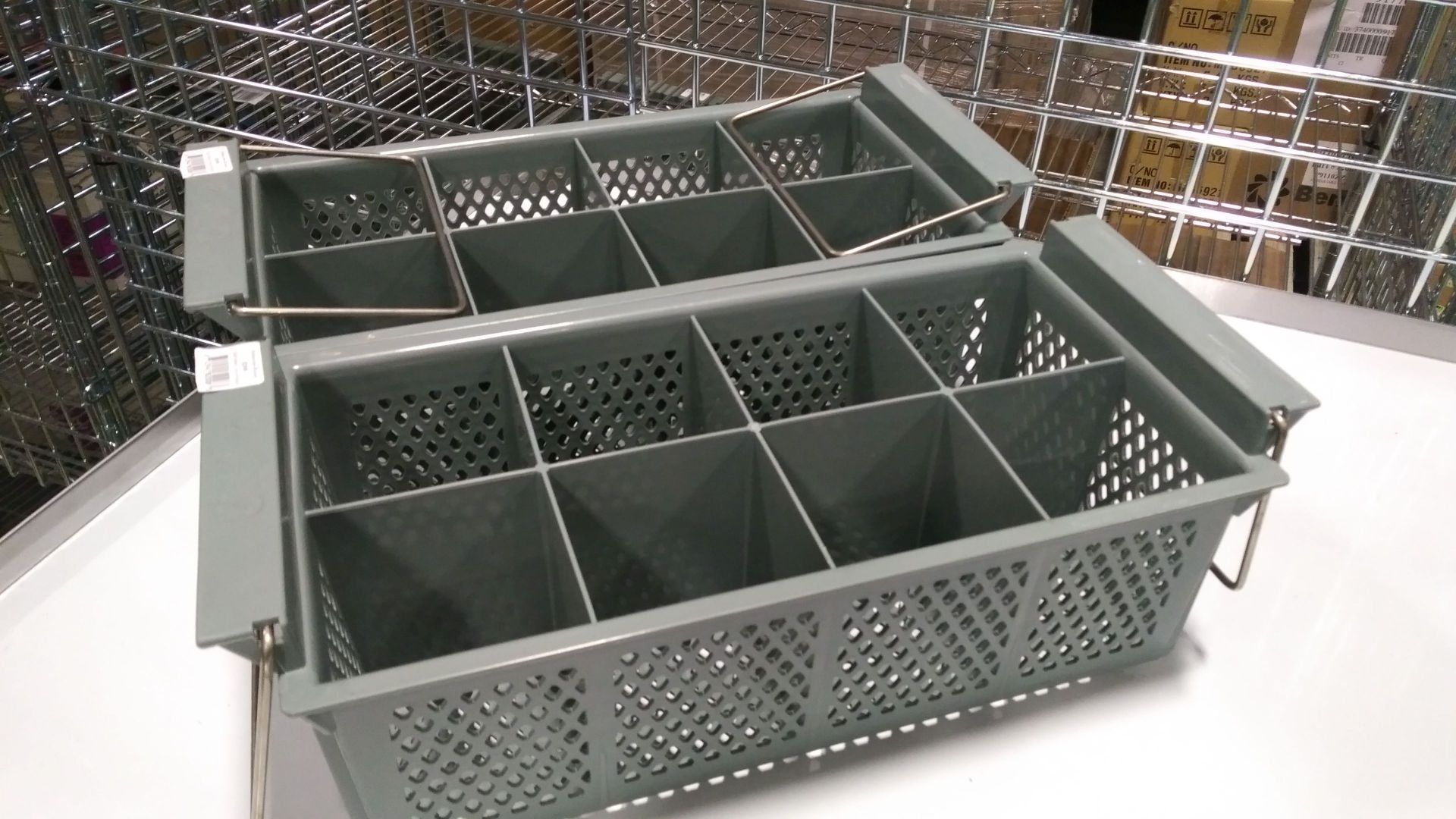 8 Compartment Cutlery Basket with Handles, Johnson Rose 82008 - Lot of 2