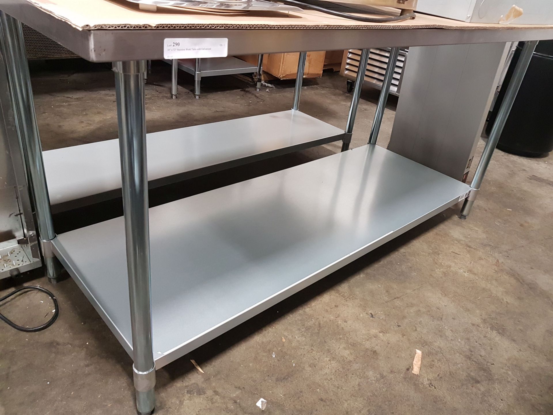 30" x 72" Stainless Work Table with Galvanized Under Shelf