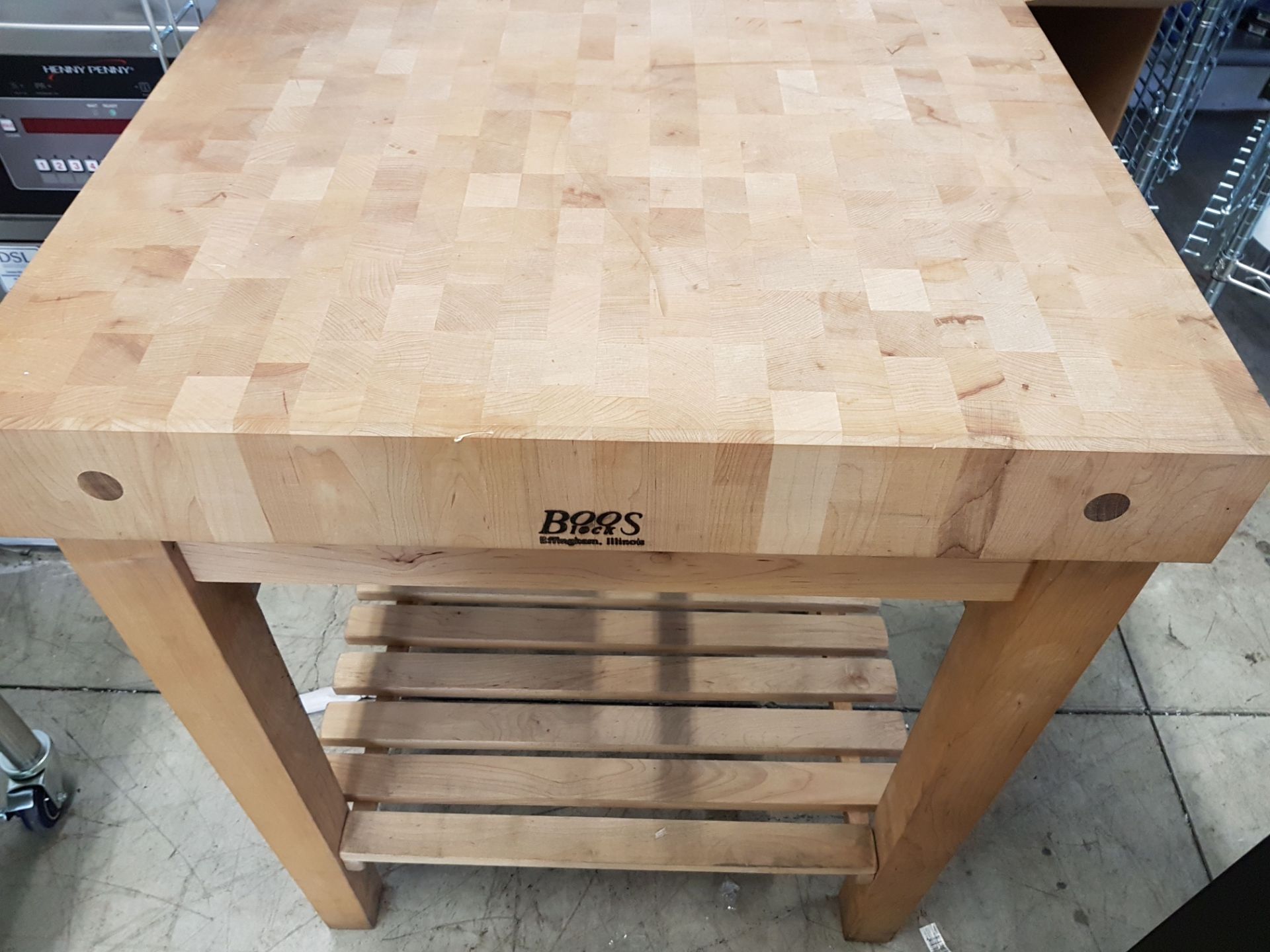 Light Wood Butcher Block Table - 24" X 30" X 5" Thick Top - John Boos - Image 2 of 2