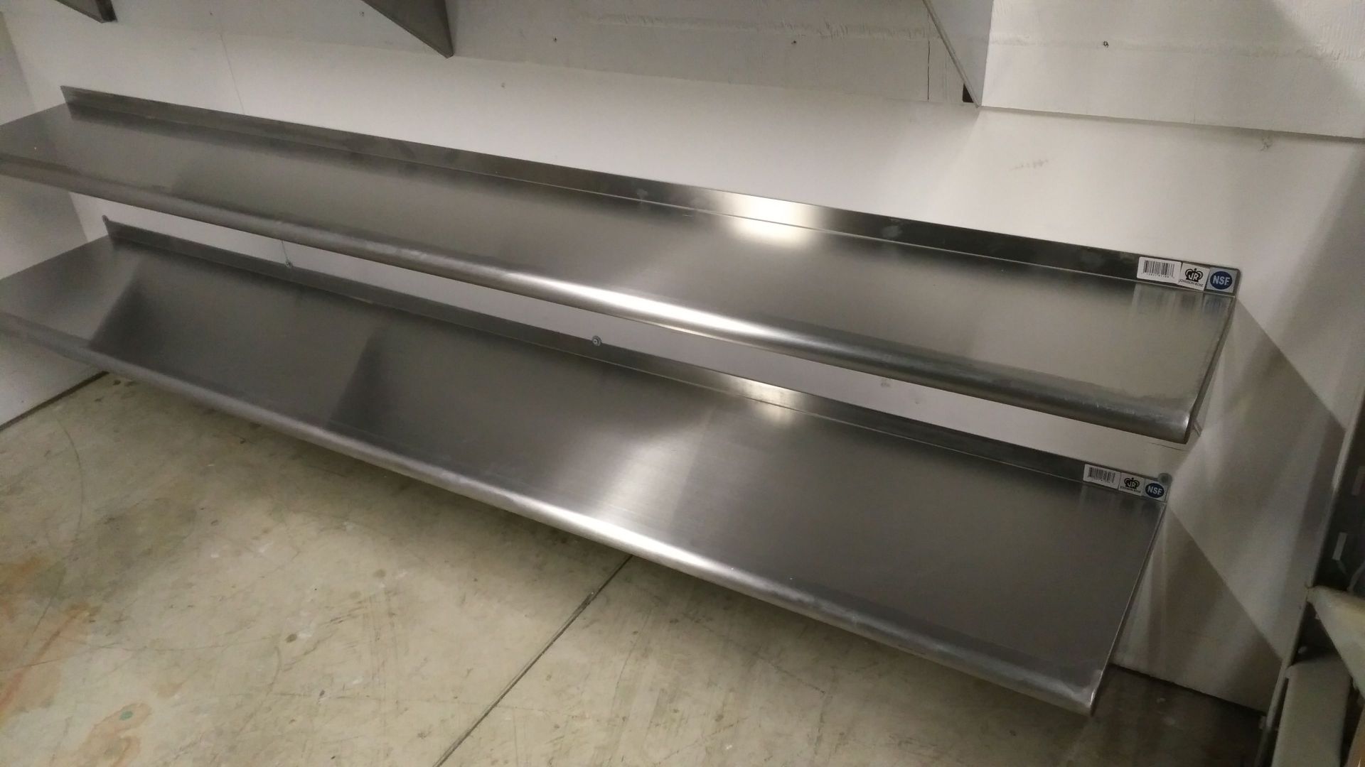 12" x 96" Stainless Wall Shelves - Lot of 2 - Image 2 of 4