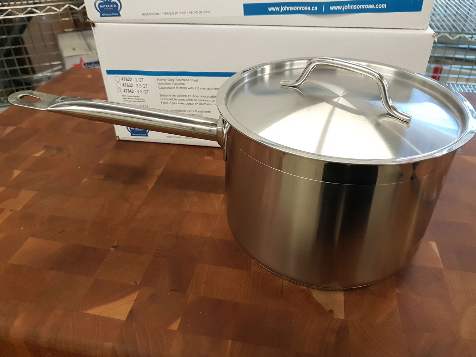 4.5 QT Stainless Sauce Pot with Lid - Induction Capable - Lot of 3
