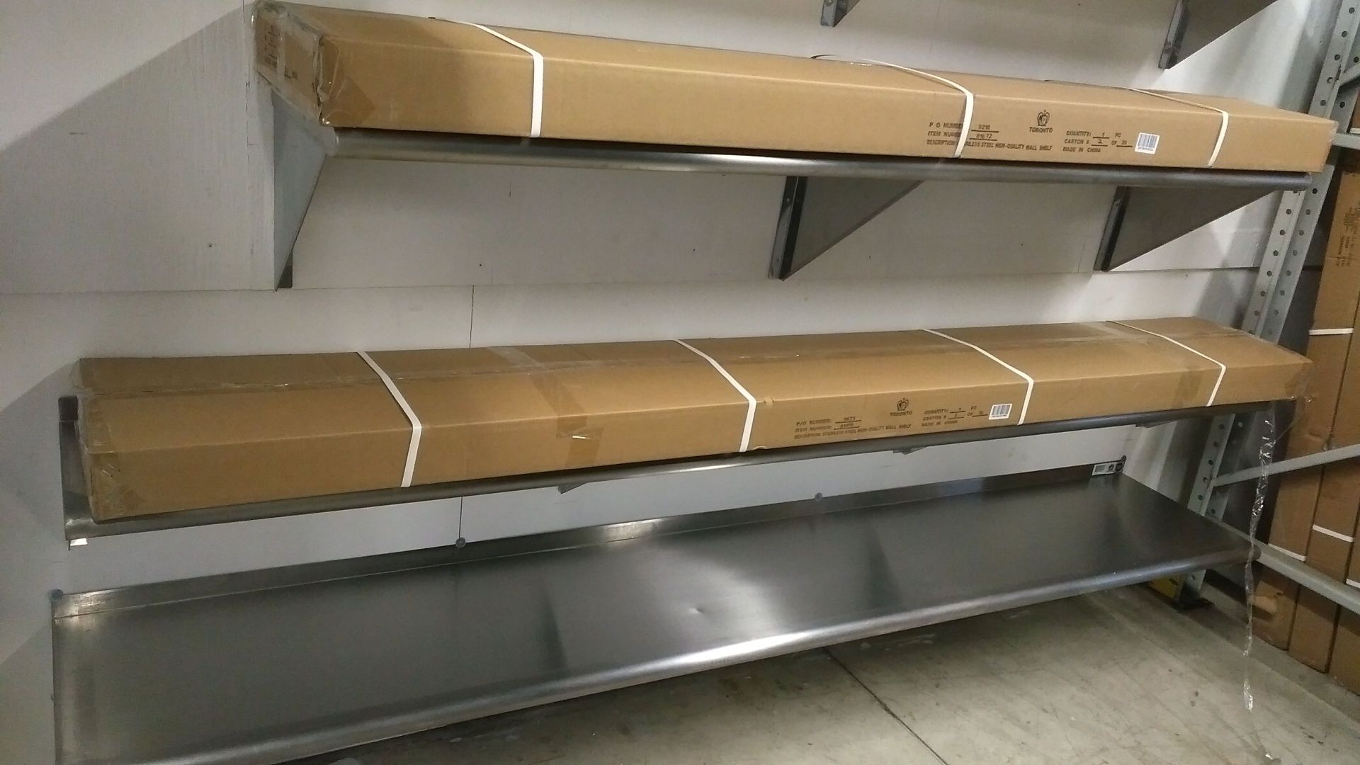 12" x 96" Stainless Wall Shelves - Lot of 2