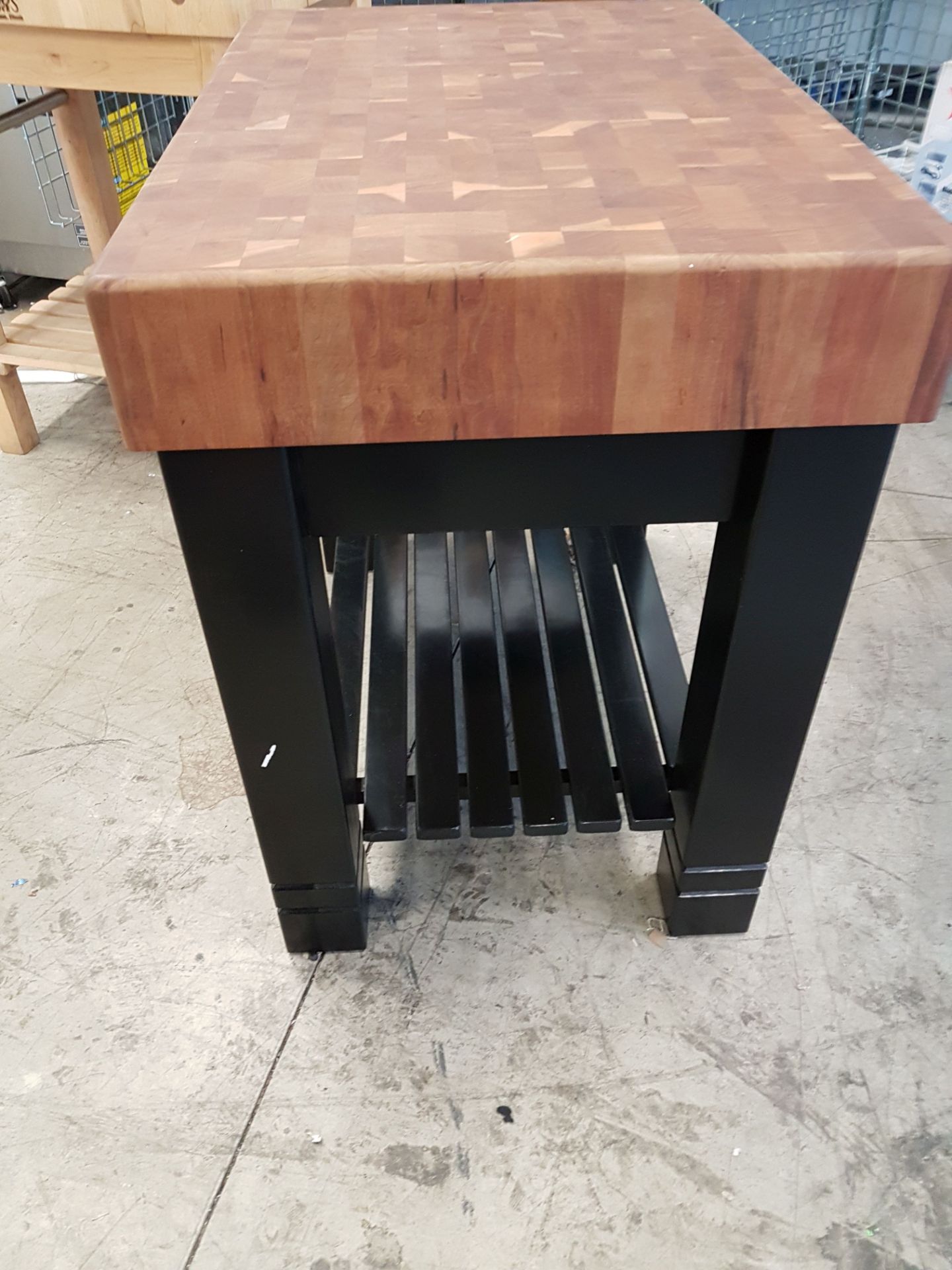 Cherry Wood Butcher Block Table - 24" X 36" X 5" Thick Top with Drawer - John Boos - Image 3 of 3