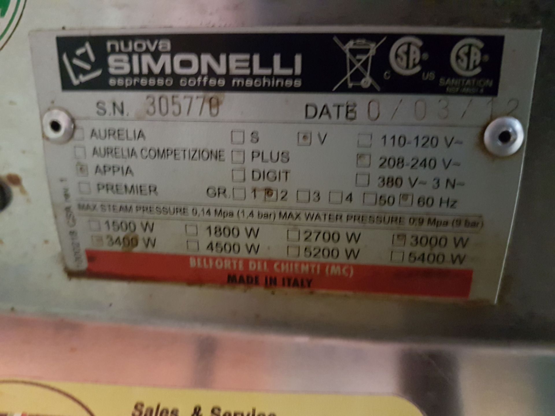 Nuova Simonelli Appia 2 Head Espresso Machine - Image 5 of 5