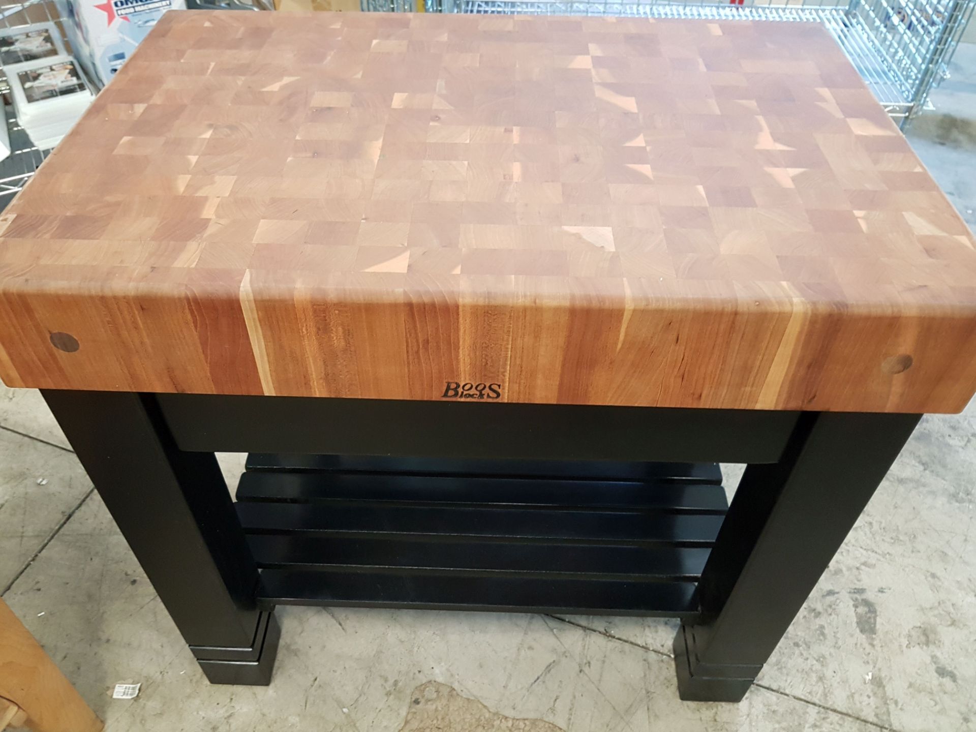 Cherry Wood Butcher Block Table - 24" X 36" X 5" Thick Top with Drawer - John Boos - Image 2 of 3