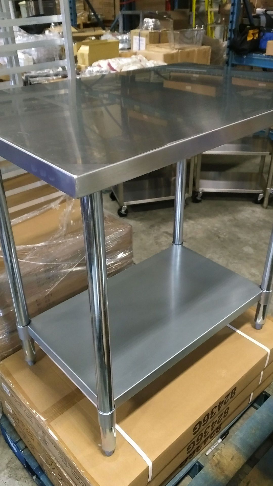 24" x 36" Stainless Steel Work Table, Galvanized Undershelf, Johnson-Rose 82436G - Image 2 of 4