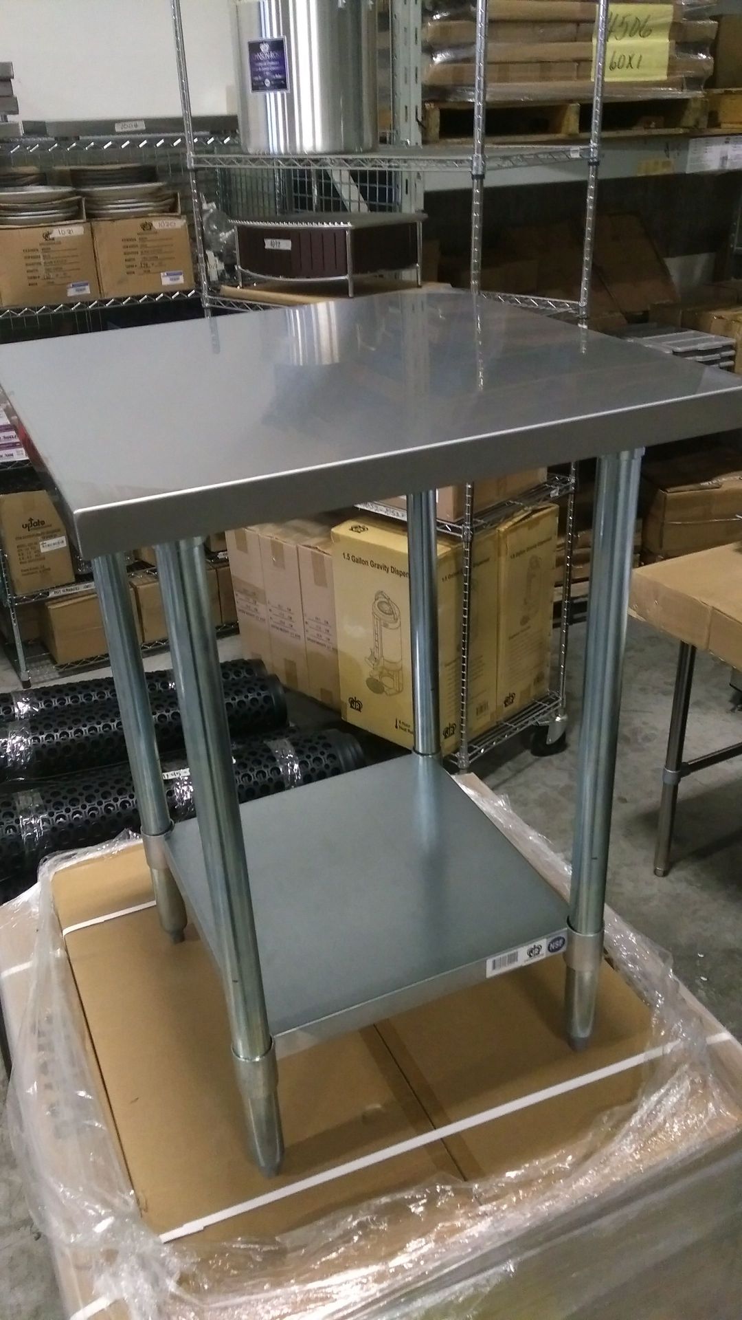 24" x 24" Stainless Steel Work Table, Galvanized Undershelf, Johnson-Rose 82424G - Image 4 of 7