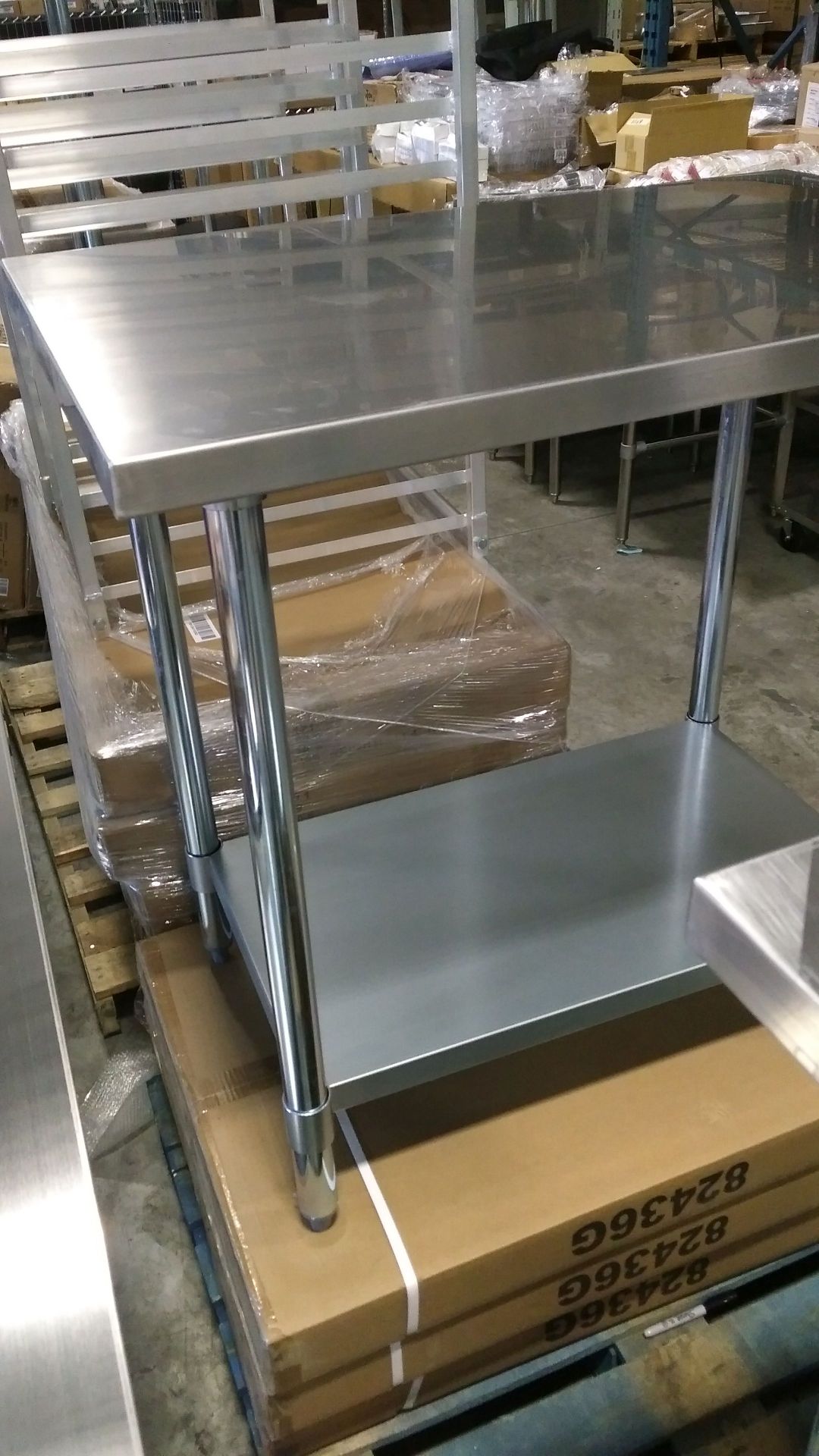 24" x 36" Stainless Steel Work Table, Galvanized Undershelf, Johnson-Rose 82436G - Image 3 of 4